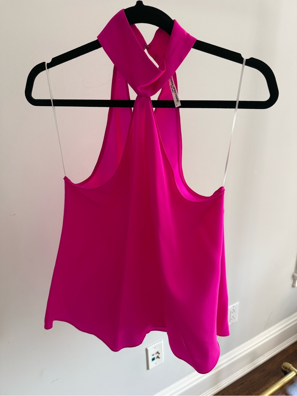 Amanda Uprichard Fuchsia Tie-Neck Halter Tank